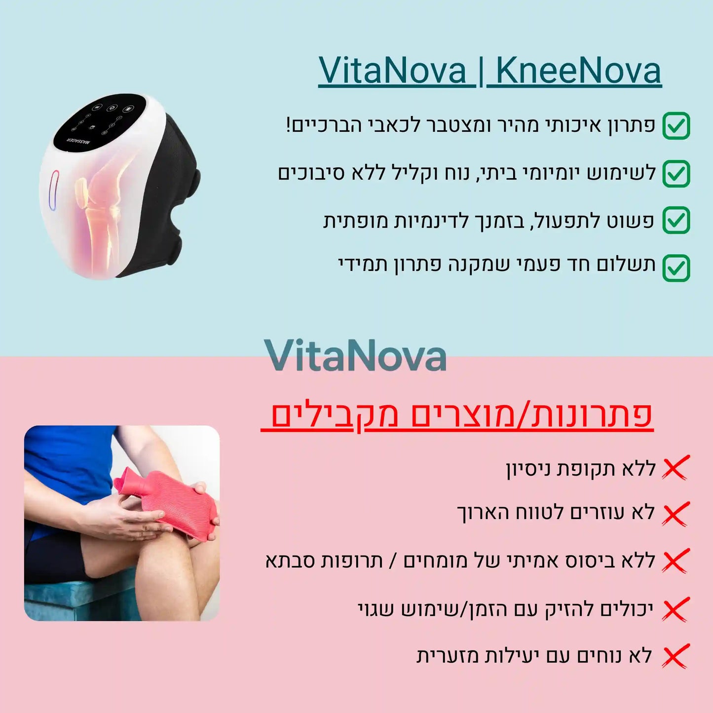 KneeNova Pro | מכשיר עיסוי מתקדם בטכנולוגיית 4 ב-1 להקלה מירבית